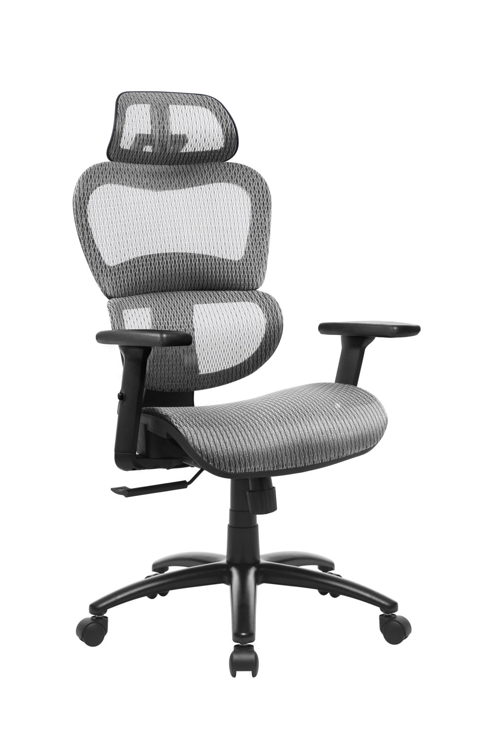 Ergonomic mesh chair with 3D arms in GREY