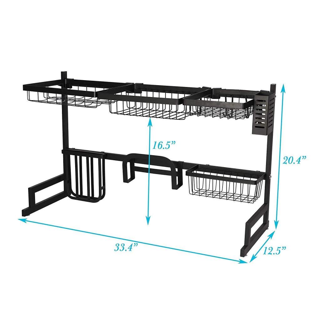 Over The Sink Dish Drying Rack Stainless Steel Kitchen Supplies Storage Shelf Drainer Organizer,