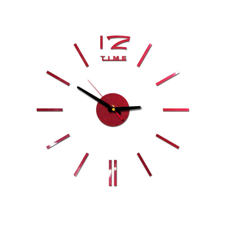 Creative acrylic mirror wall clock DIY stereo hanging