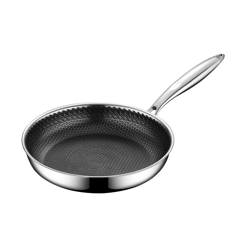 Frying Pan Household 304 Stainless Steel Induction Cooker Kitchenware Three-layer Steel