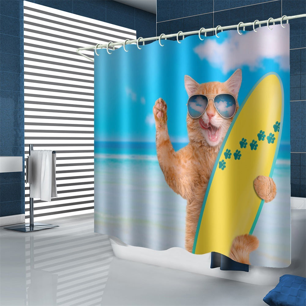 Shower curtain curtain waterproof