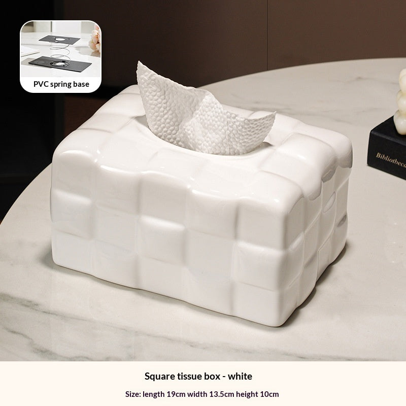 Creamy-style Creative Ceramic Tissue Box For The Living Room Coffee Table Or Dining Table