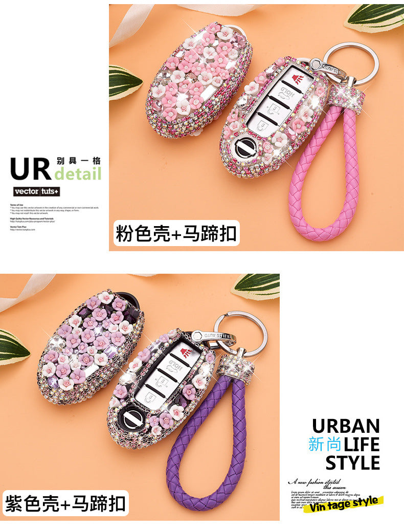 Suitable For Nissan Sylphy Qashqai Qijun Sunshine Tiida Liwei Bluebird Protection Teana Car Key Case Shell Buckle Bag