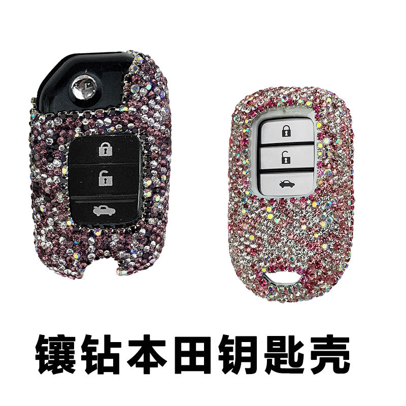 Applicable To Honda&#039;s Tenth Generation Civic Jade Accord Xrv Crown Road Crv Lingpai Haoying Car Key Case Shell Set Diamond Female