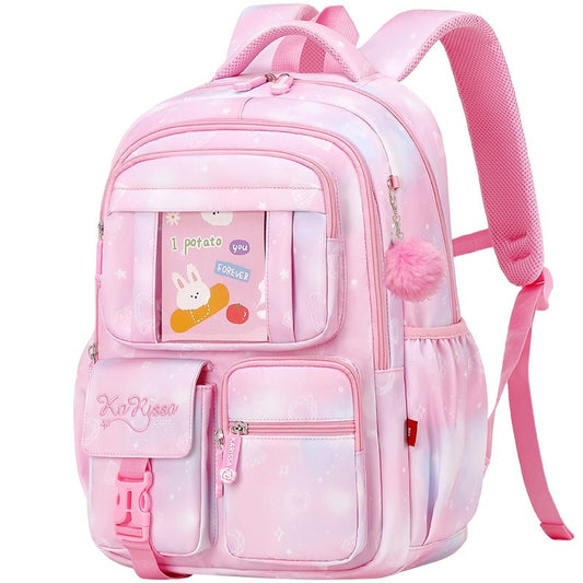 Pink Princess Primary School Student Schoolbag Children Backpack Girl Lightweight And Large Capacity