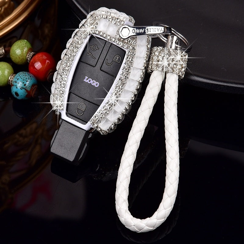 Suitable For Mercedes-Benz C200L Car Key Bag C-class C260glk300e-class Diamond-encrusted Girl Key Case Buckle