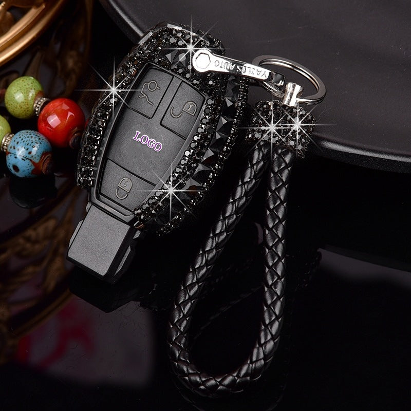 Suitable For Mercedes-Benz C200L Car Key Bag C-class C260glk300e-class Diamond-encrusted Girl Key Case Buckle