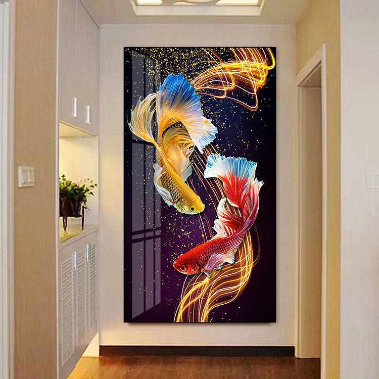 Double koi fish living room entrance 5d diamond painting