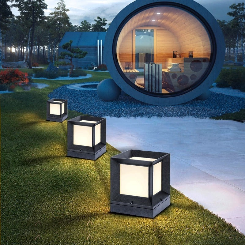 Modern Square Pillar Outdoor Waterproof Landscape Lawn Lamp