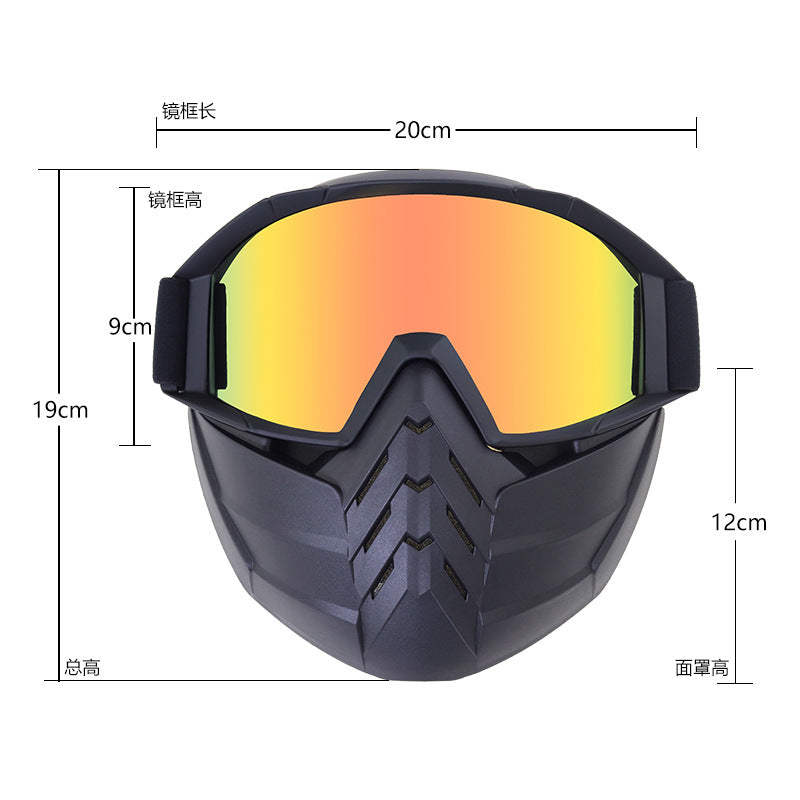 Off-road Motorcycle Half Helmet Goggles Mask Anti-wind And Sand Goggles Detachable Windshield Riding Glasses