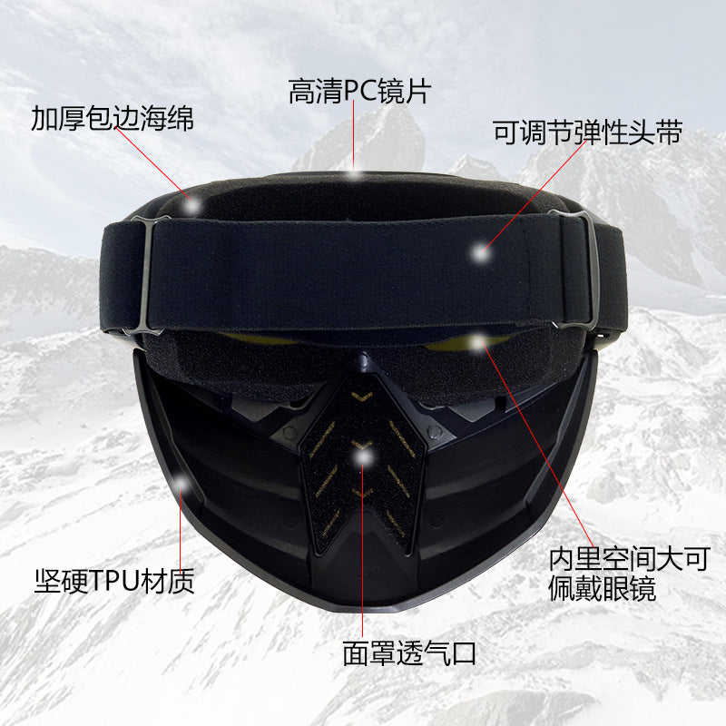 Off-road Motorcycle Half Helmet Goggles Mask Anti-wind And Sand Goggles Detachable Windshield Riding Glasses