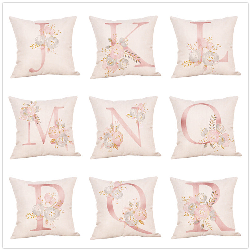 Ins Nordic Pillowcase Custom Pink Letter Pillow Short Plush Car Sofa Waist Support