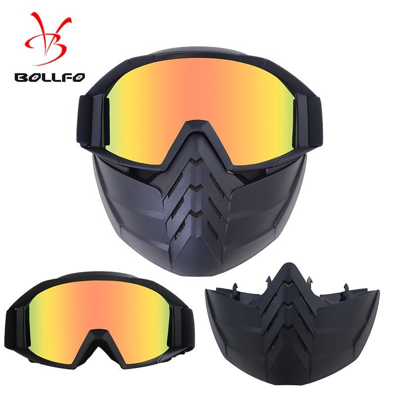 Off-road Motorcycle Half Helmet Goggles Mask Anti-wind And Sand Goggles Detachable Windshield Riding Glasses