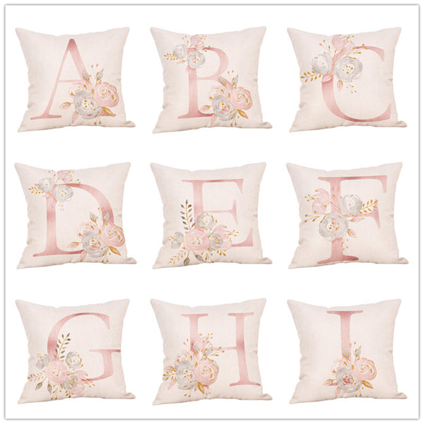 Ins Nordic Kissenbezug Benutzerdefinierte Rosa Brief Kissen Kurze Plüsch Auto Sofa Taille 