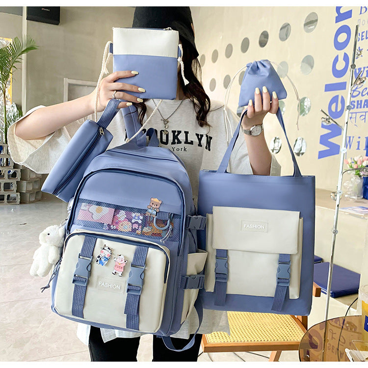 Five-piece Schoolbag For Women