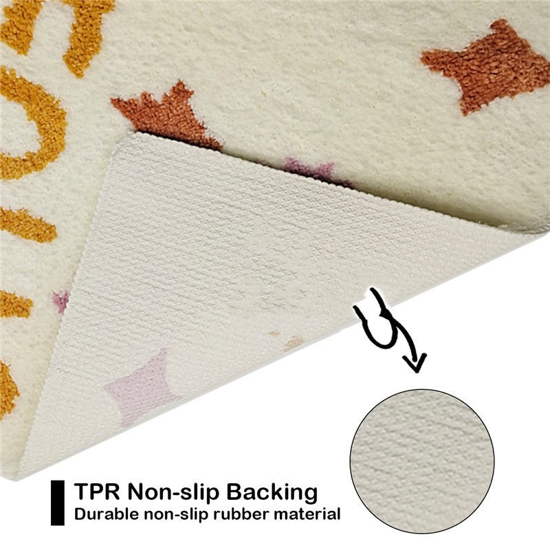 Nordic Simple Letters Flocking Carpet