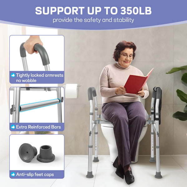 Four-in-one Toilet Chair Safety Armrest Height Booster