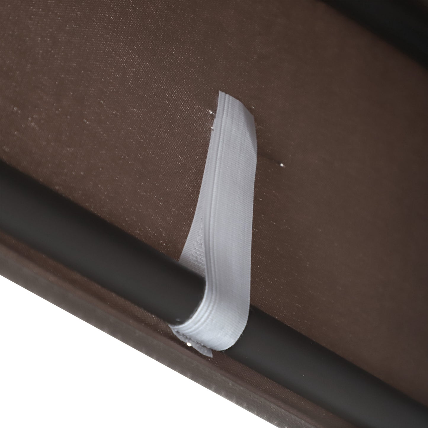 Patio Swing Bench 3-Person Steel Canopy Cushioned With Side Trays Comfortable Brown