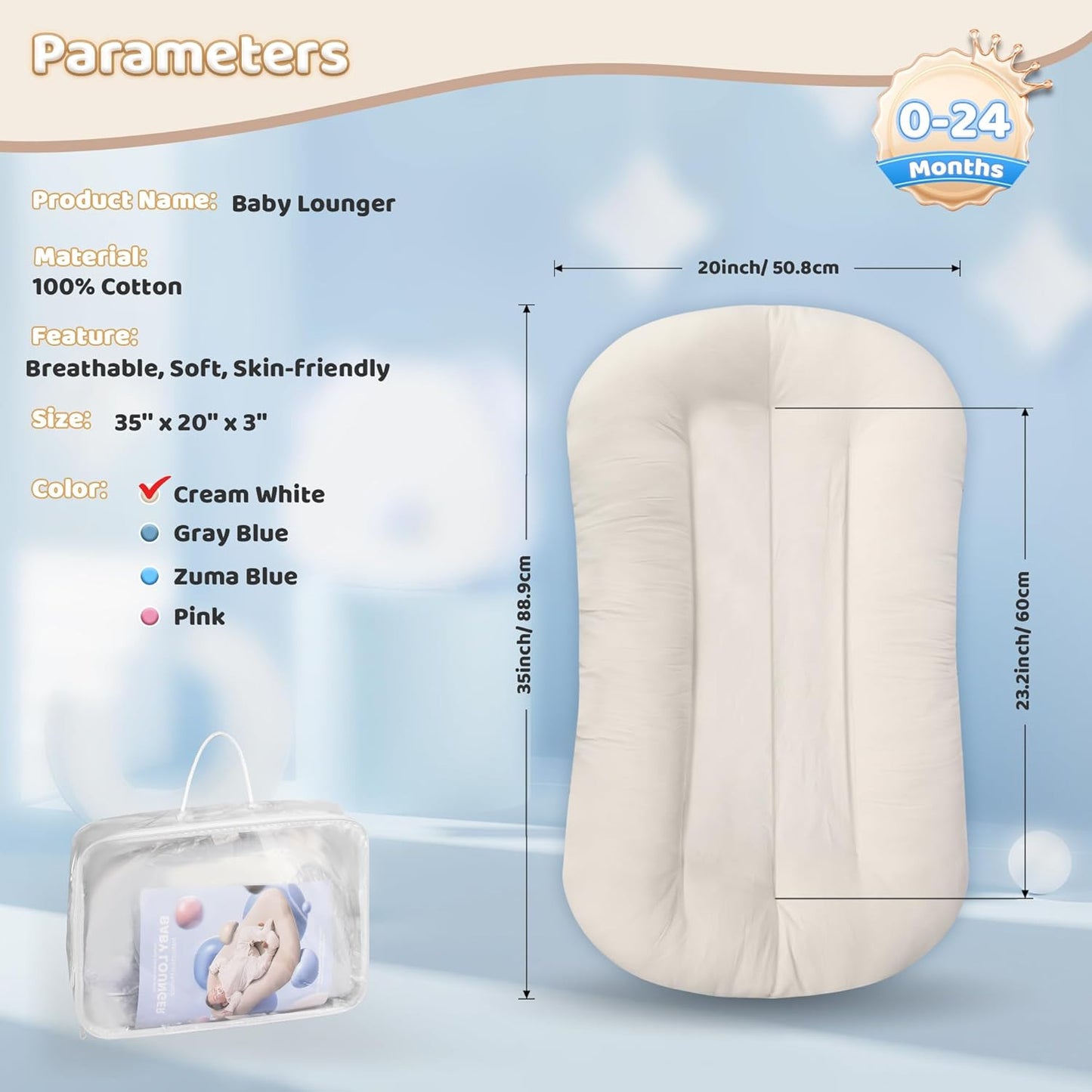 Newborn Pearl Cotton Breathable Biomimetic Baby Crib