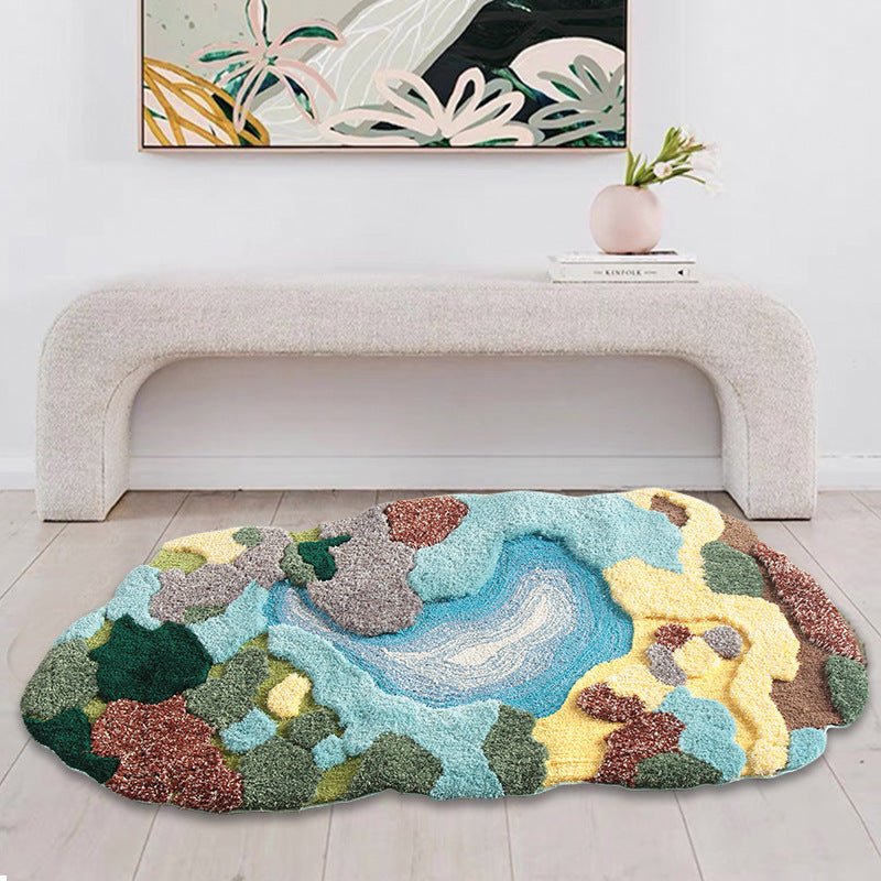 Light Luxury Flocking Carpet Moss Shaped Carpet