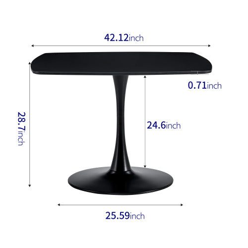 Fiberboard Black Dining Table