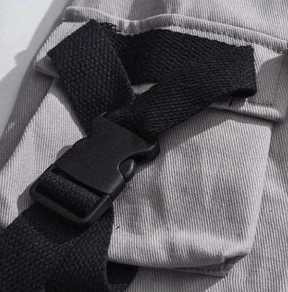 Graffiti printed ribbon stand-up overalls