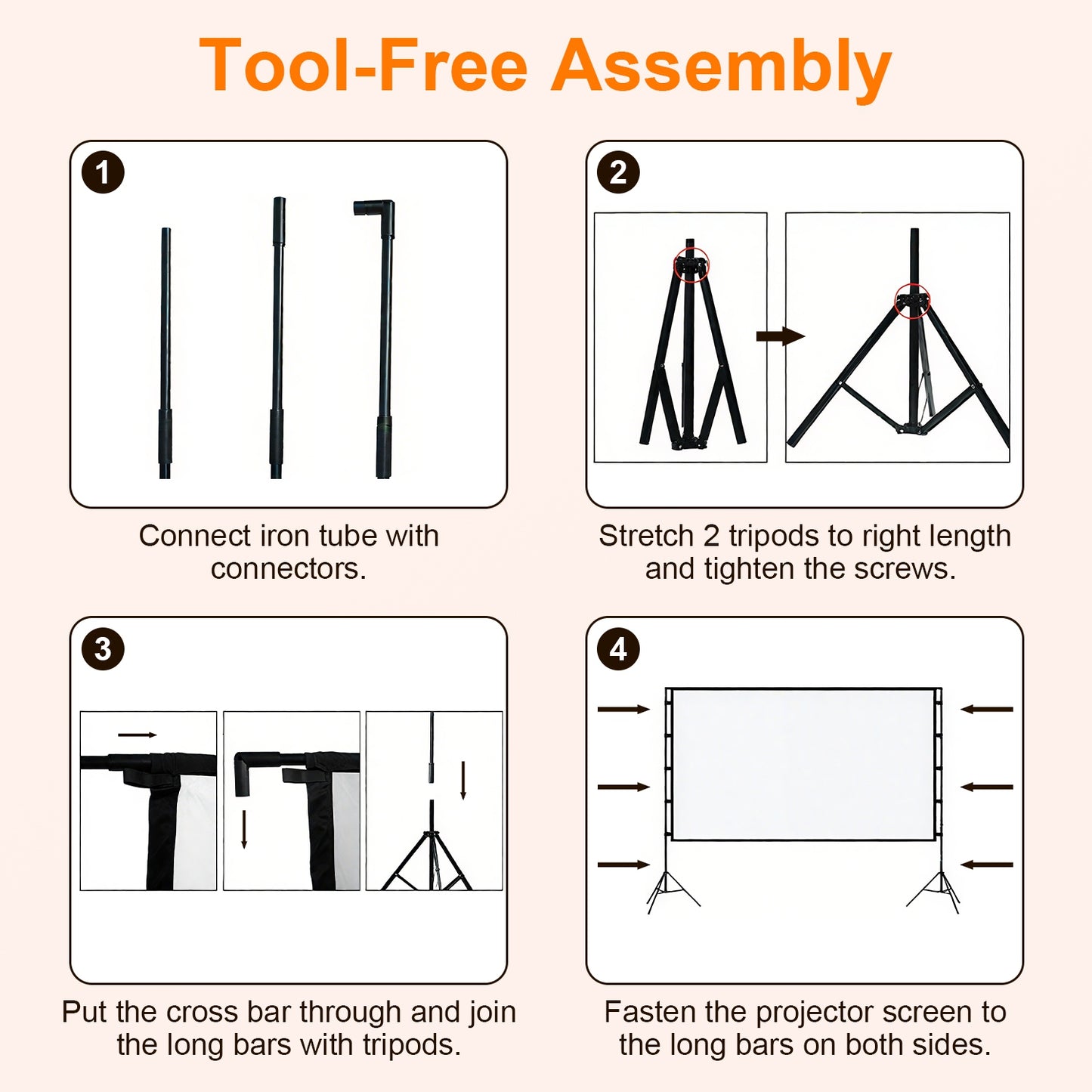 1Pc 120inch Or 100inch Projector Screen With Stand 16 9 4K HD Rear Front Wrinkle Free Portable And Foldable Movie Screen With Carry Bag For Indoor Outdoor Home Theater Backyard Cinema