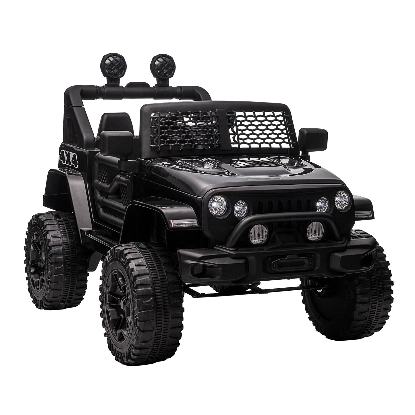12V Battery Powered Kids Ride On Car Off Road Truck Toy w/ Parent Remote, Black