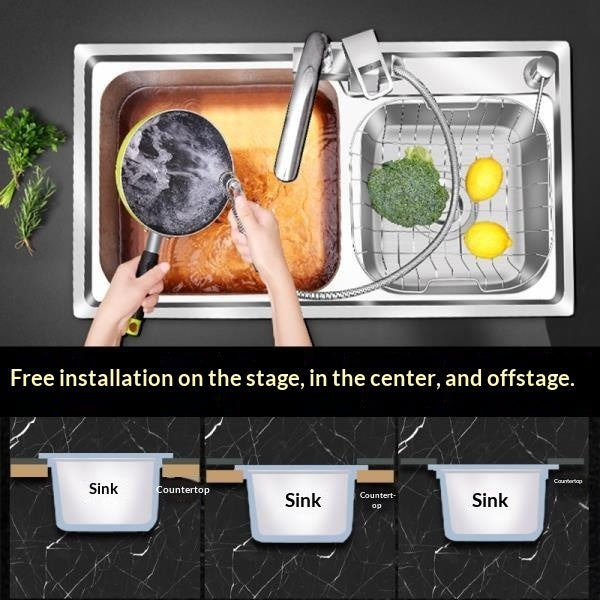 Large Single-basin Sink For Kitchen Dishwashing