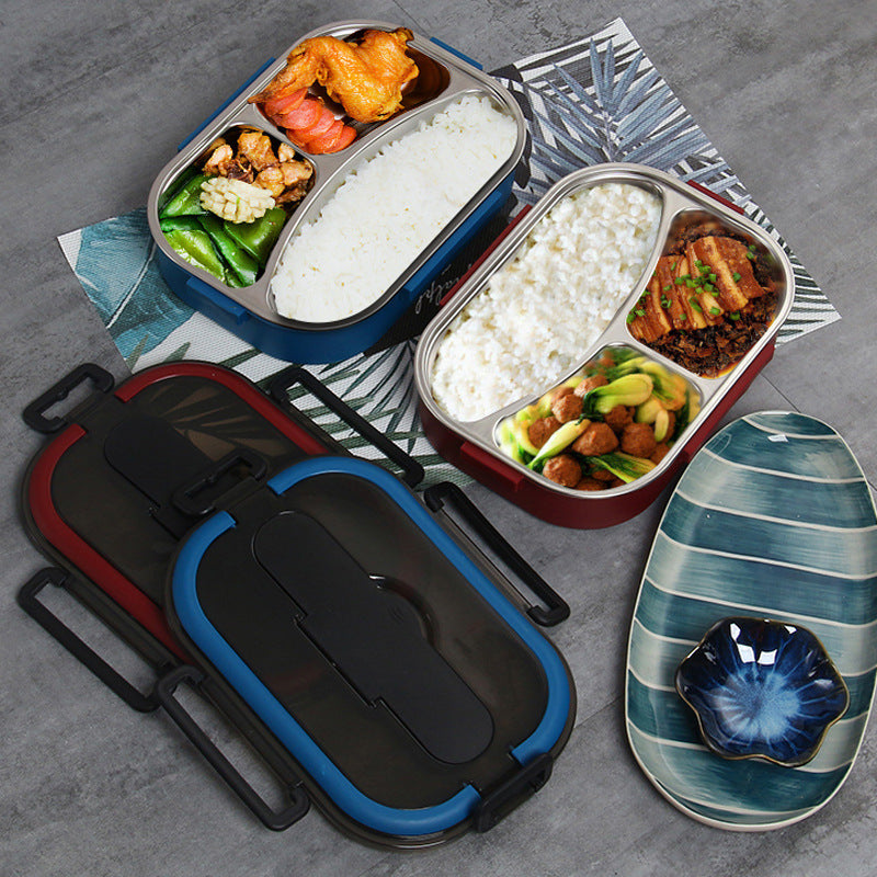 304 Thermal Insulation Portable Separated Stainless Steel Lunch Box