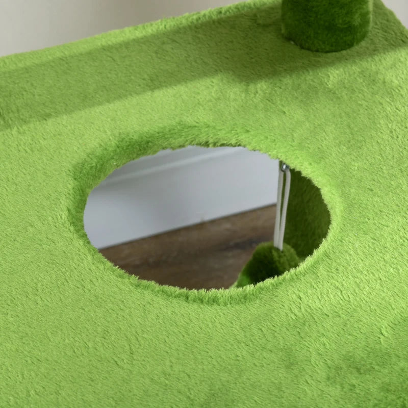 PawHut Cat Tree For Indoor Cats With Hammock, Cat Tower, Green