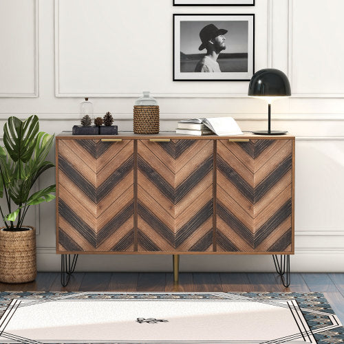 Particleboard Three Door Sideboard