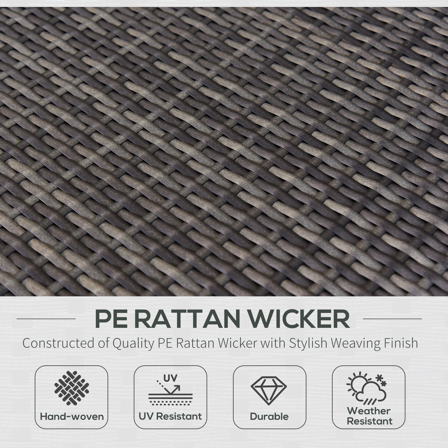 7 Piece Wicker Patio Furniture For Backyard Outdoor Sectional Sofa With Cushions  Tempered Glass Coffee Table Pillows Gray