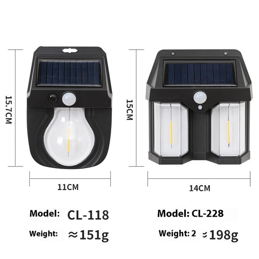 Solar Outdoor Yard Lamp Household Wall Lamp Decorations Arrangement Tungsten Wire Wall Lamp