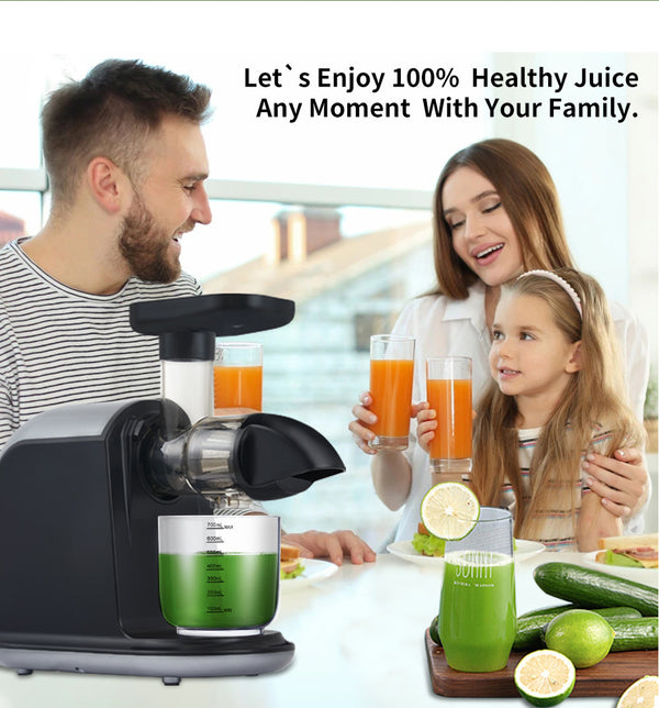 150W Slow Mill Horizontal Raw Juice 80RPM Slow Juice Squeezer