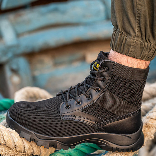 Men's Casual Breathable Anti-smashing Anti-piercing Safety Shoes
