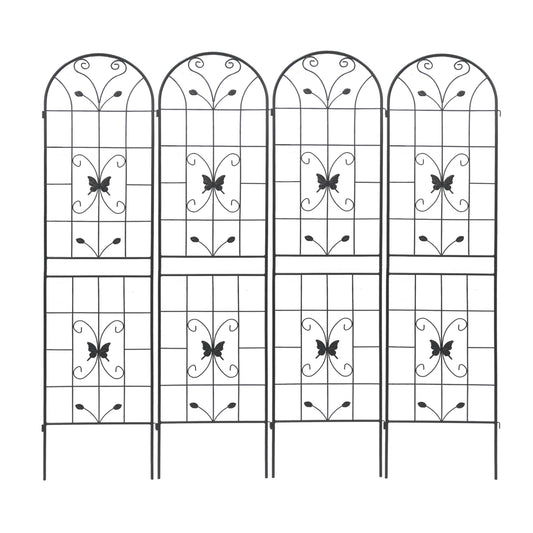 4 Pack Metal Garden Trellis 86.7x19.7Rustproof For Climbing Plants Outdoor
