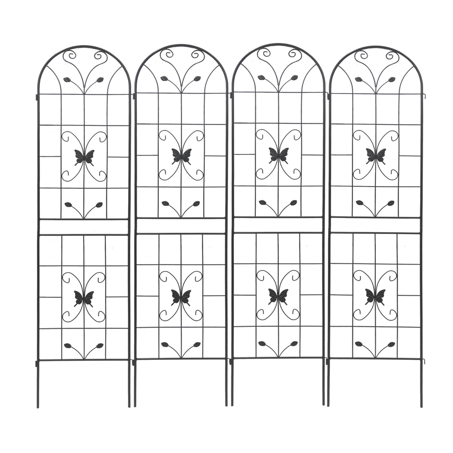 4 Pack Metal Garden Trellis 86.7x19.7Rustproof For Climbing Plants Outdoor