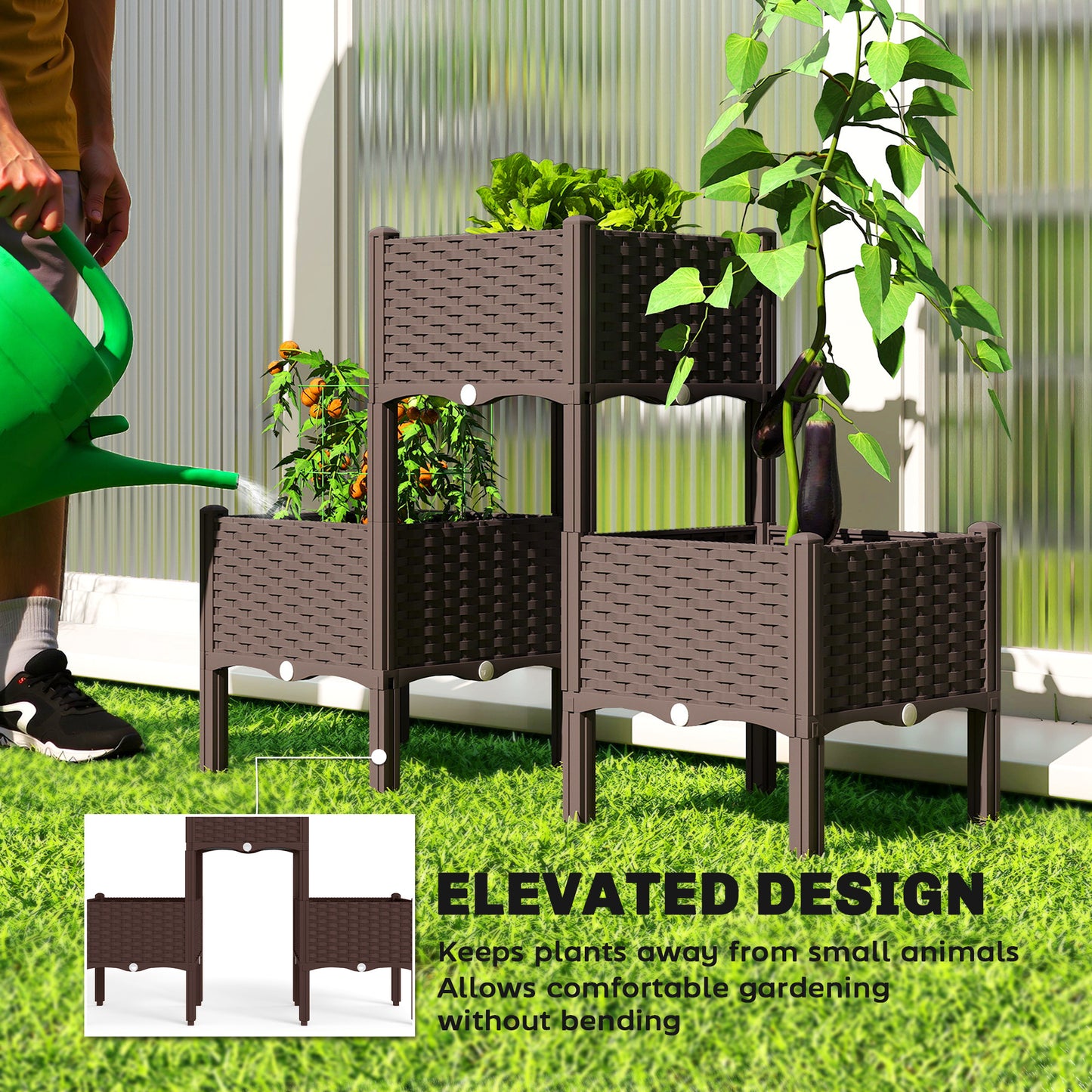 Plastic Raised Garden Bed With Legs