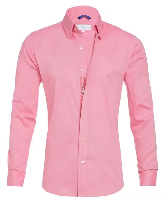 Long sleeve shirt with zip fastening