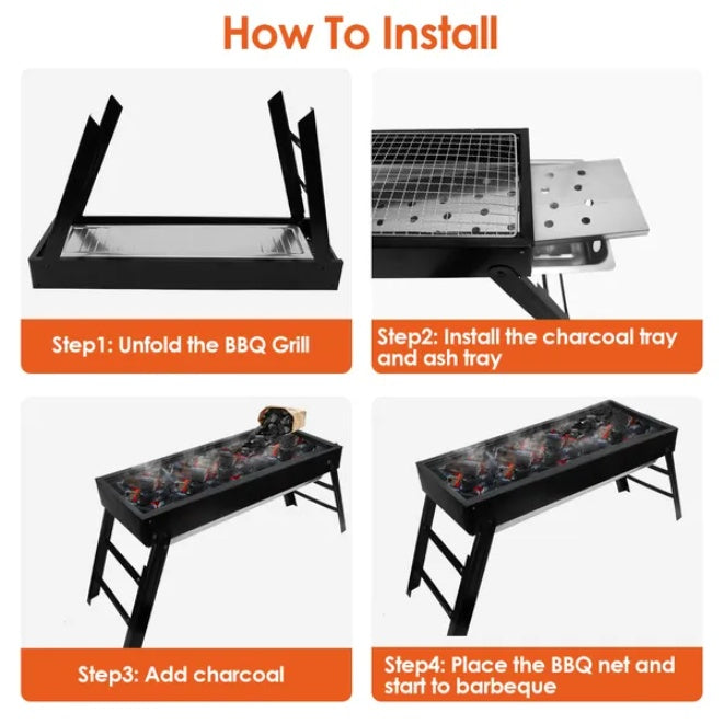 Foldable Stainless Steel Charcoal Grill Grill