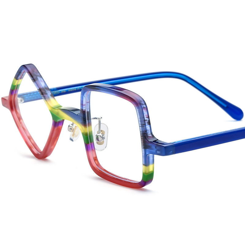 Frosted Patchwork Square Plate Glasses