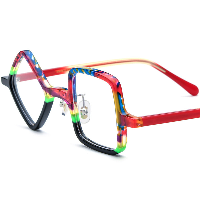 Frosted Patchwork Square Plate Glasses