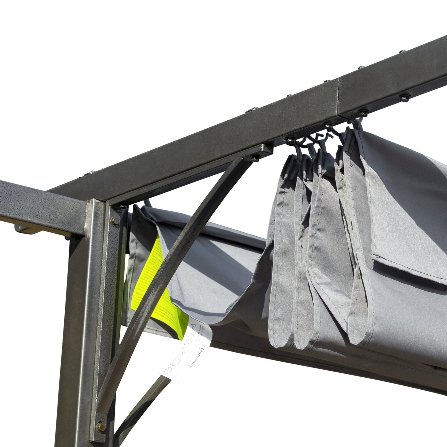 10' x 10' Outdoor Retractable Pergola Canopy, Metal Patio Shade Shelter for Backyard, Porch Party, Garden, Grill Gazebo, Gray