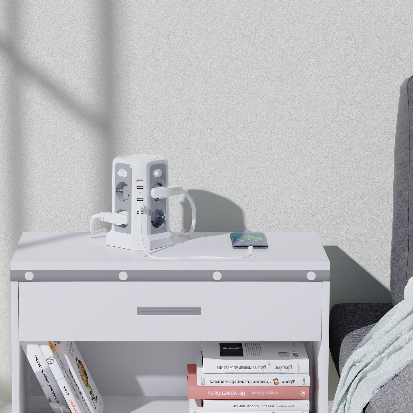 Desktop Socket European Standard 4 USB Socket Board