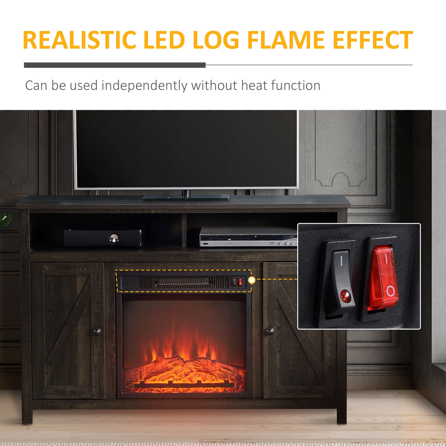 Electric Fireplace TV Stand for TV's up to 50" Flat Screen