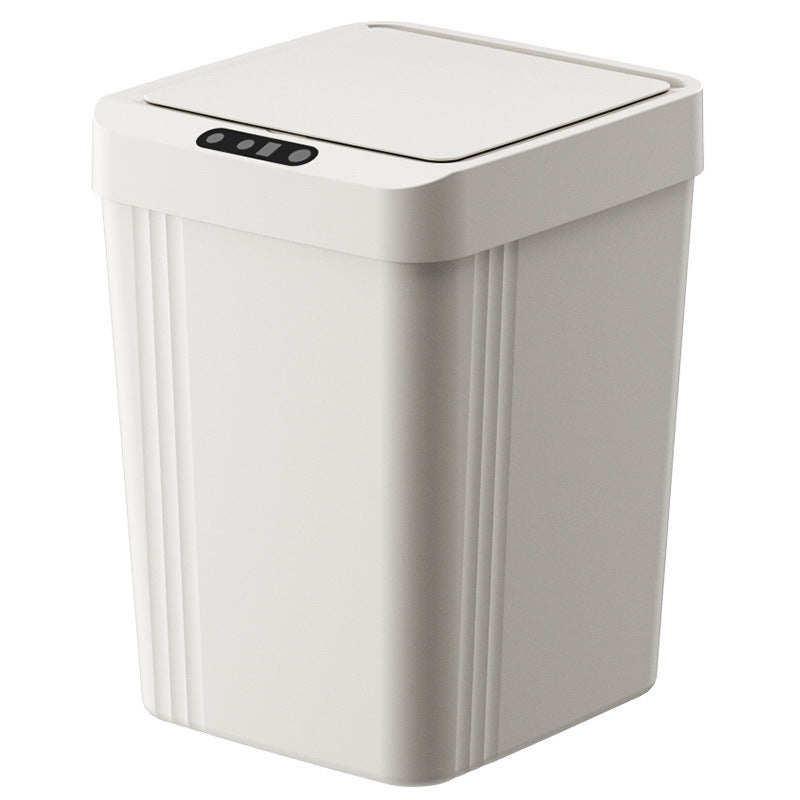 Automatic bathroom trash can with lid