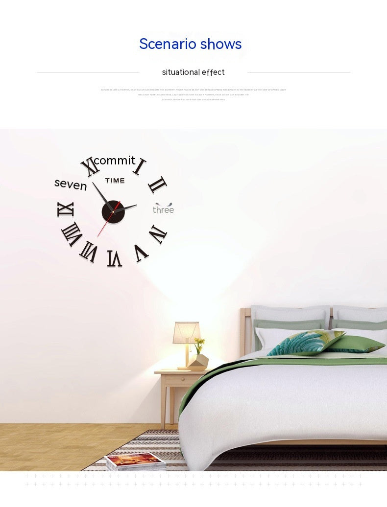 Acrylic Luminous Wall Clock Punch-free Wall Sticker