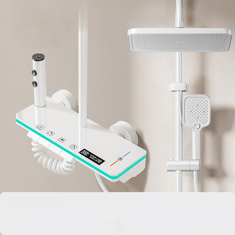 Home Bathroom Booster Gun Gray Constant Temperature Shower Head Set