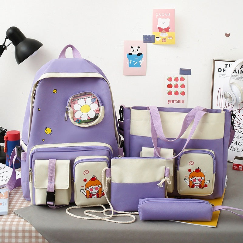 Schoolbag Girl Girl Cute High School Student College Student Large Capacity Backpack